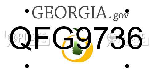 QFG9736 Georgia License Plate