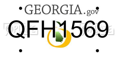 QFH1569 Georgia License Plate