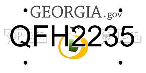 QFH2235 Georgia License Plate