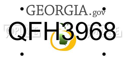 QFH3968 Georgia License Plate