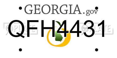 QFH4431 Georgia License Plate