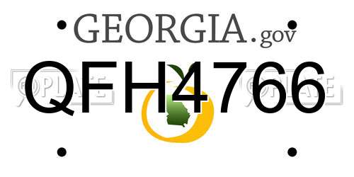 QFH4766 Georgia License Plate
