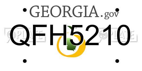 QFH5210 Georgia License Plate