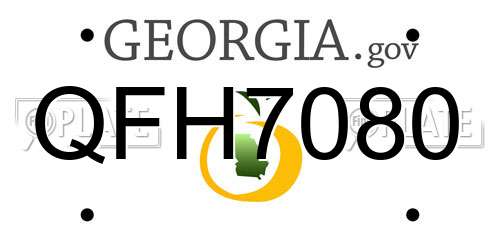 QFH7080 Georgia License Plate