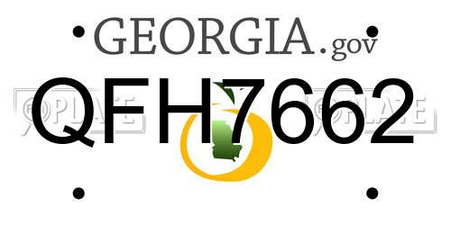 QFH7662 Georgia License Plate