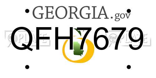 QFH7679 Georgia License Plate
