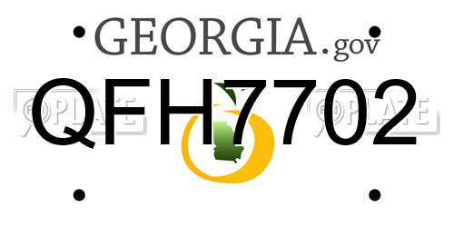QFH7702 Georgia License Plate