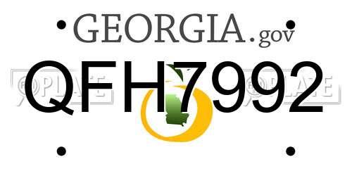 QFH7992 Georgia License Plate