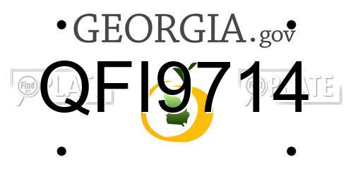 QFI9714 Georgia License Plate