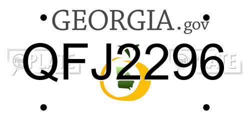 QFJ2296 Georgia License Plate