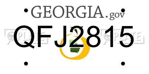 QFJ2815 Georgia License Plate