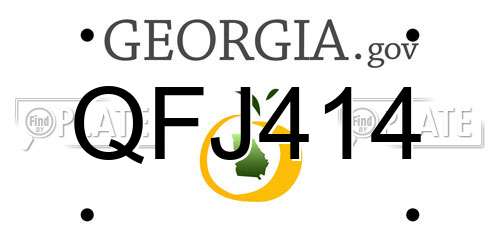 QFJ414 Georgia License Plate