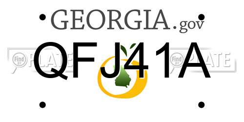 QFJ41A Georgia License Plate