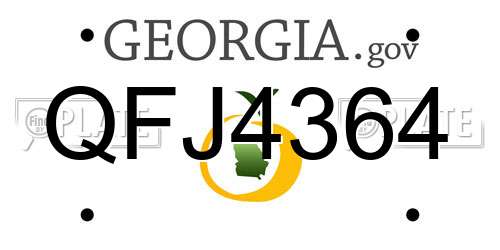 QFJ4364 Georgia License Plate