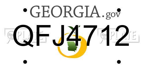 QFJ4712 Georgia License Plate