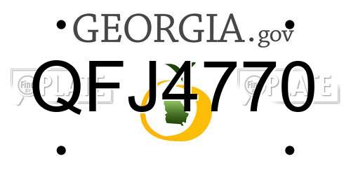 QFJ4770 Georgia License Plate