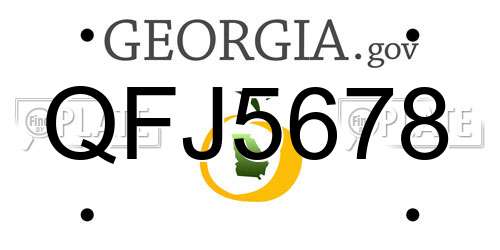 QFJ5678 Georgia License Plate