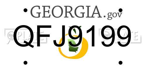 QFJ9199 Georgia License Plate
