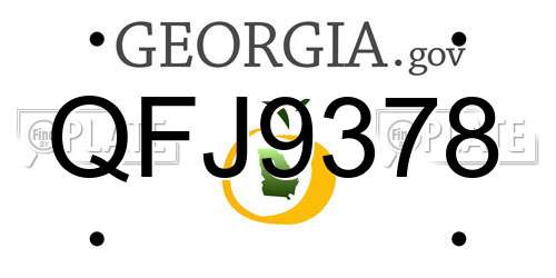 QFJ9378 Georgia License Plate