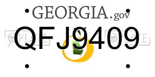 QFJ9409 Georgia License Plate