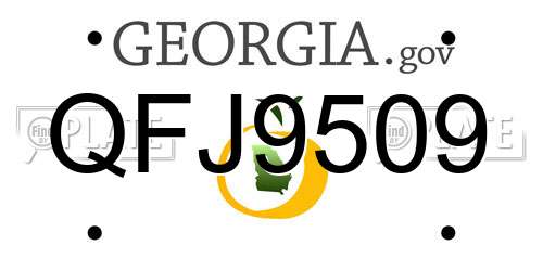 QFJ9509 Georgia License Plate