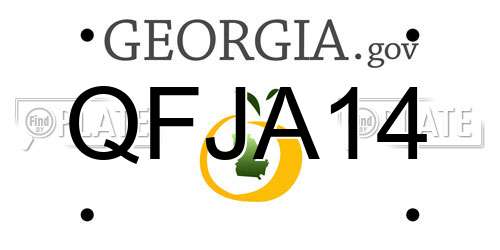 QFJA14 Georgia License Plate