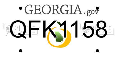 QFK1158 Georgia License Plate