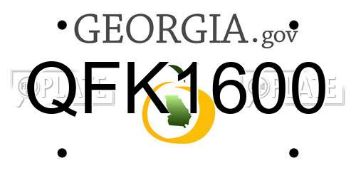 QFK1600 Georgia License Plate