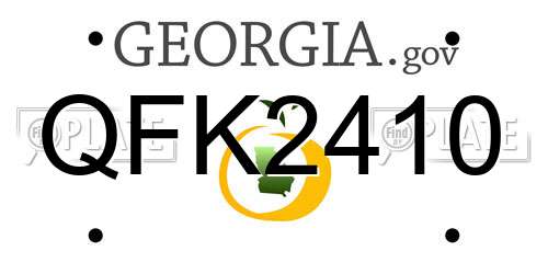 QFK2410 Georgia License Plate