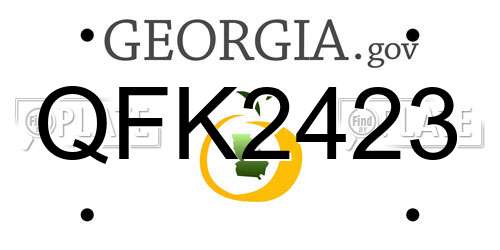 QFK2423 Georgia License Plate