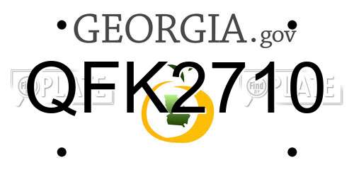 QFK2710 Georgia License Plate
