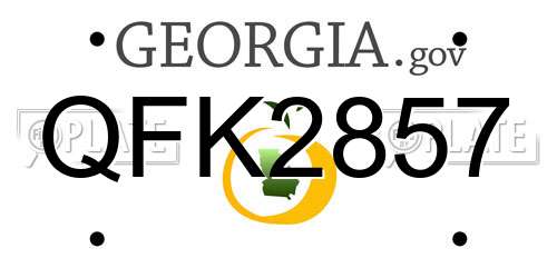 QFK2857 Georgia License Plate
