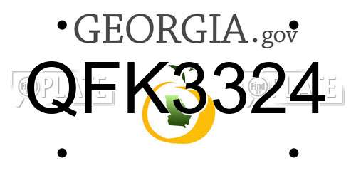 QFK3324 Georgia License Plate