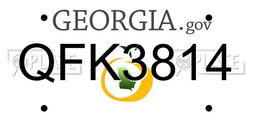 QFK3814 Georgia License Plate
