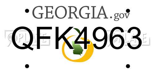 QFK4963 Georgia License Plate