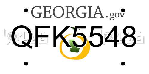 QFK5548 Georgia License Plate