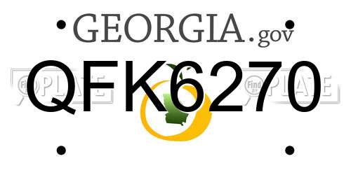 QFK6270 Georgia License Plate