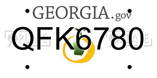 QFK6780 Georgia License Plate