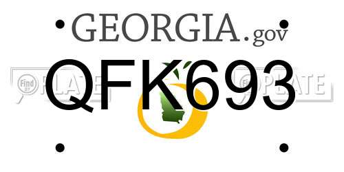 QFK693 Georgia License Plate