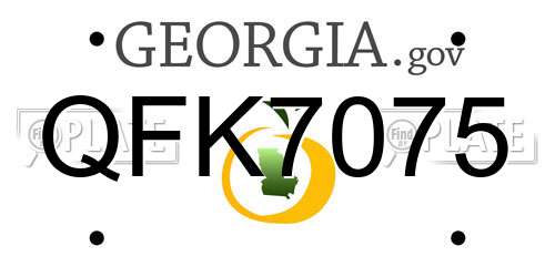QFK7075 Georgia License Plate