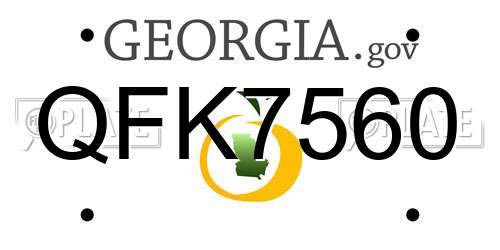 QFK7560 Georgia License Plate