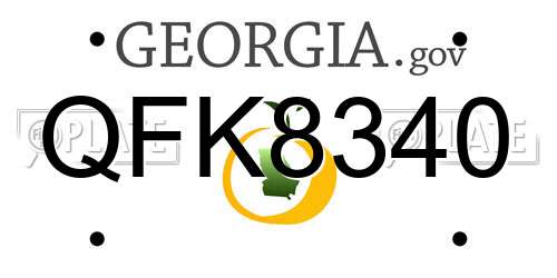 QFK8340 Georgia License Plate
