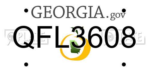 QFL3608 Georgia License Plate