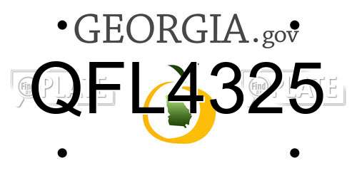QFL4325 Georgia License Plate