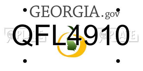 QFL4910 Georgia License Plate