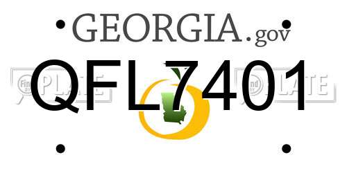 QFL7401 Georgia License Plate