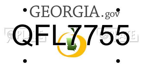 QFL7755 Georgia License Plate