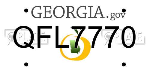 QFL7770 Georgia License Plate