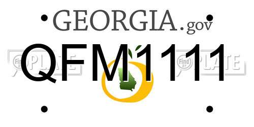 QFM1111 Georgia License Plate
