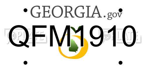 QFM1910 Georgia License Plate
